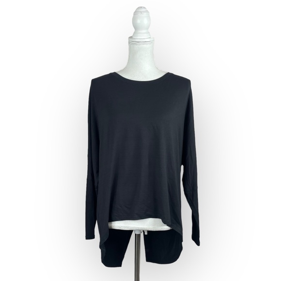Matilda Jane Tops - Matilda Jane Draped Split Back Long Sleeve Shirt High Low Casual Lounge Workout